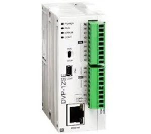 DVP12SE11R 12 Point, 8DI, 4DO (Relay), 24V DC Power, 2 шины расширения, поддержка Modbus TCP и Ethernet/IP